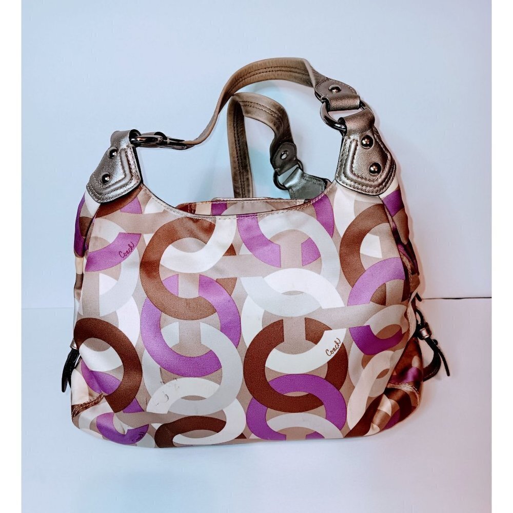 Coach Madison Signature Op Art Maggie Hobo Bag - Picture 13 of 15